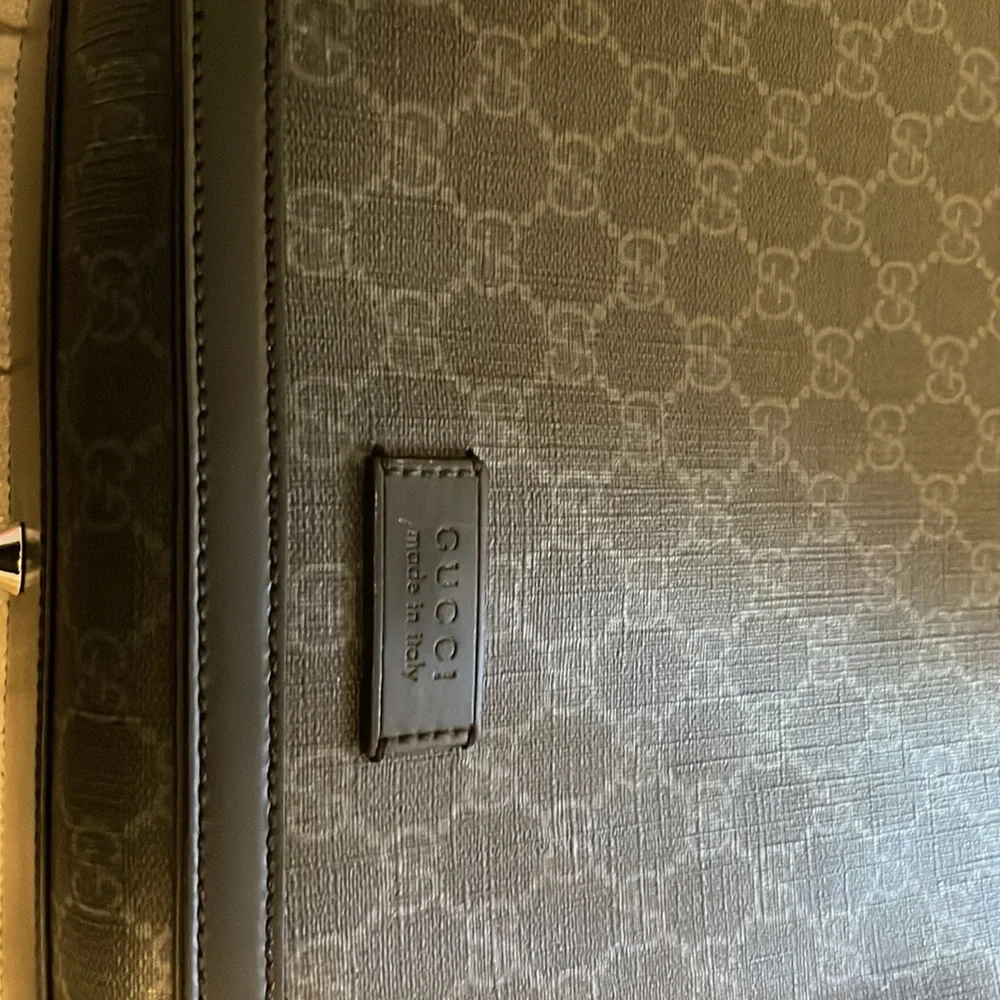 Gucci Black GG Messenger Baby Bag with Red and Navy Web Strap